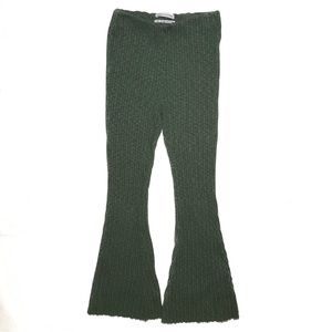 Olive Green Flared Knit Pant